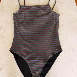 Topshop Rainbow Glitter Strappy Bodysuit